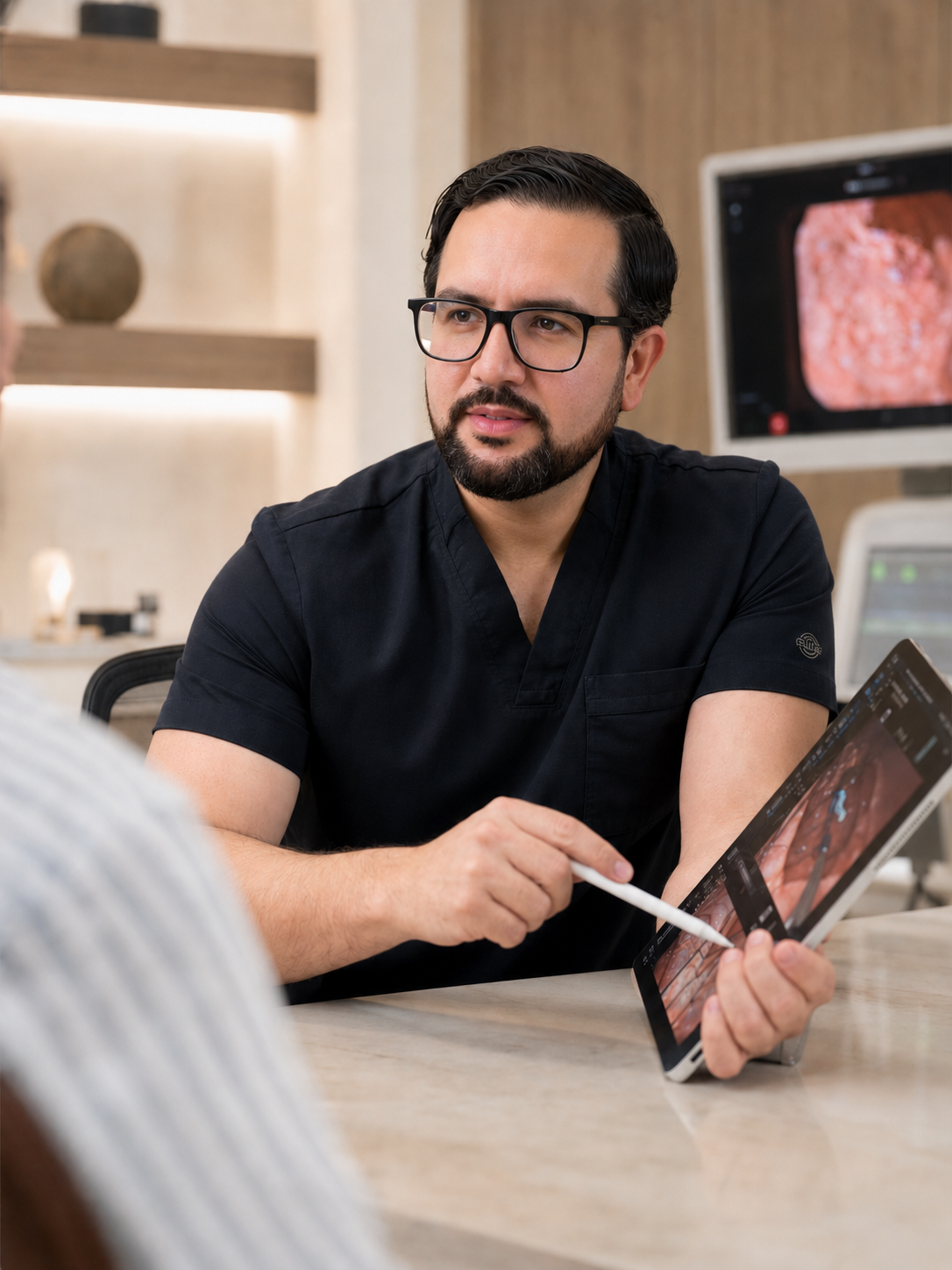 Dr. Barraza en consultorio